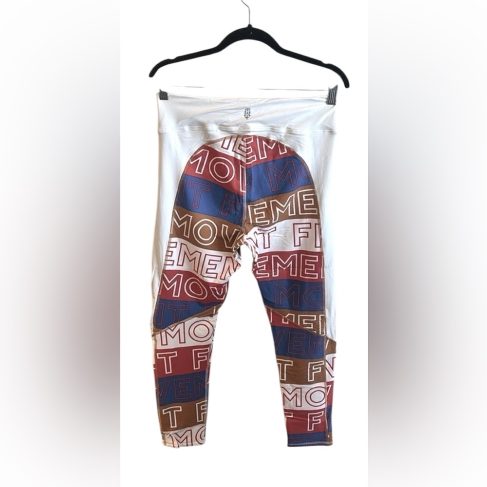 FP Movement Dawn To Dusk Leggings Size XL Red Blue White High Rise Stretchy - Picture 5 of 12